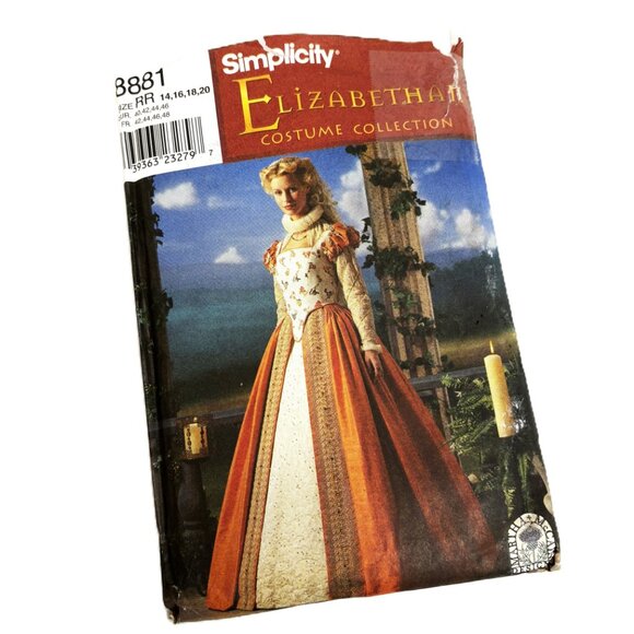 Simplicity 8881 UNCUT Sewing Pattern Medieval Elizabethan Costume Vtg Sz 6-12 - Picture 5 of 7